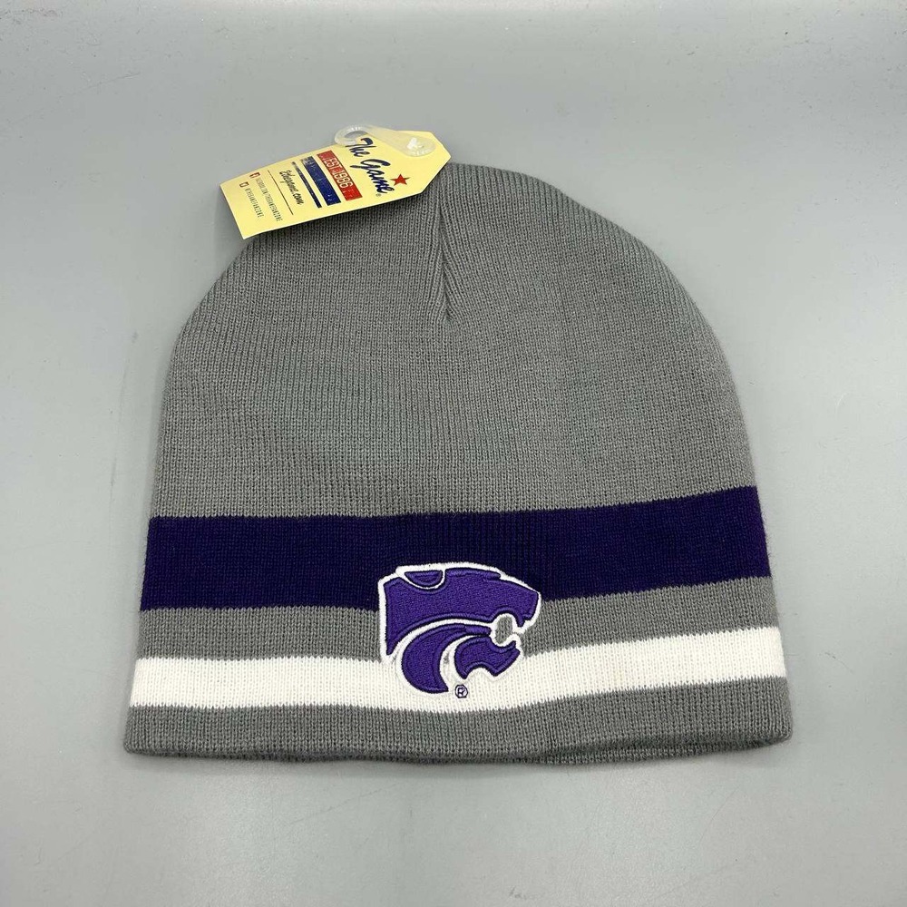 Kansas State Wildcats NCAA Hat Men Gray Knit The Game Beanie Cap New